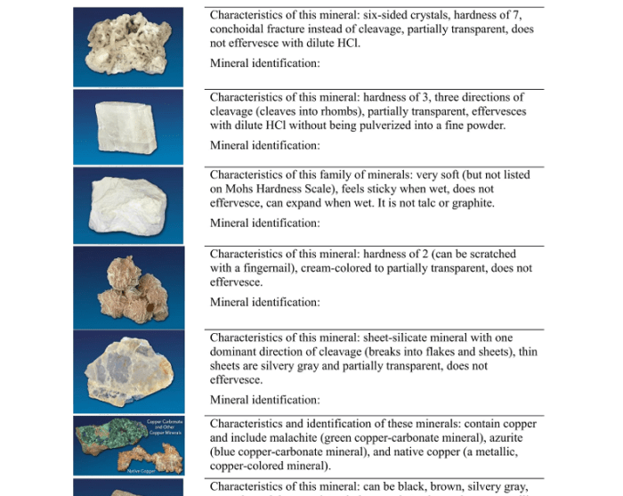 Gizmo minerals studylib able