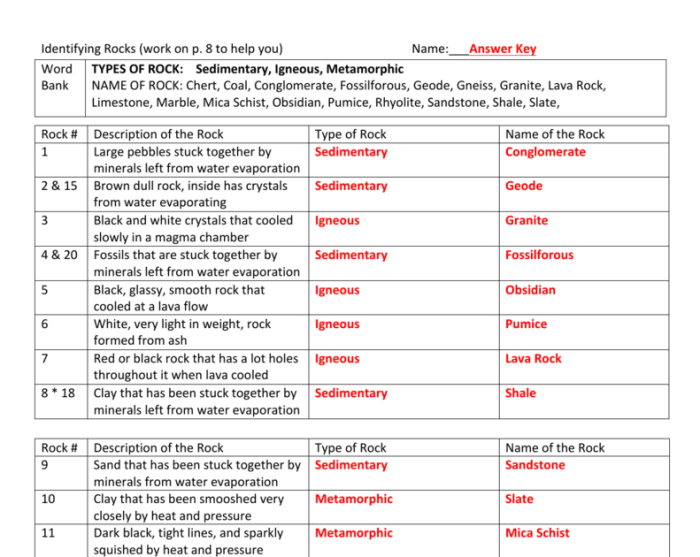 Gizmo mineral identification answer key