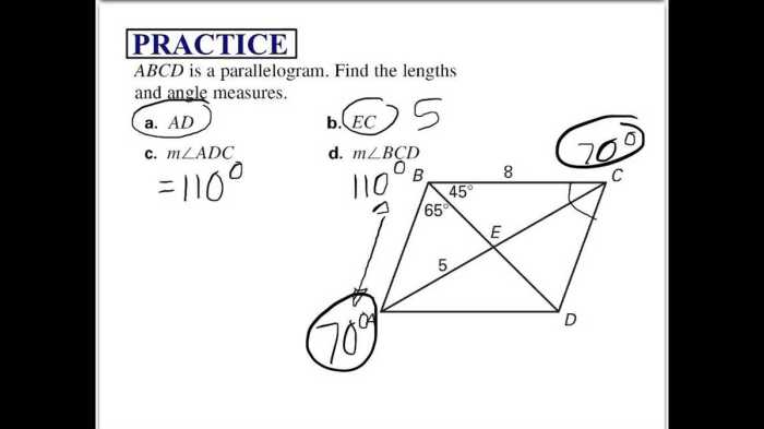 Parallelograms partner challenge answer key