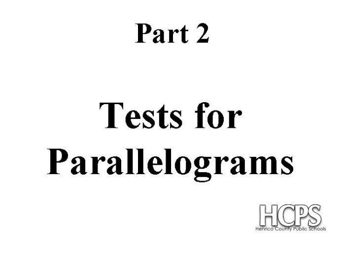 Parallelograms partner challenge answer key