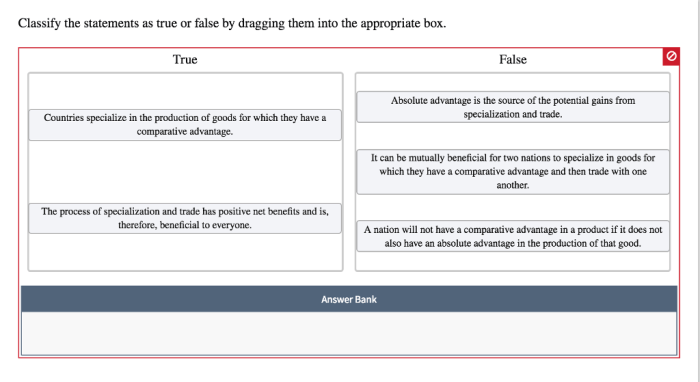 Classify the statements as true or false.