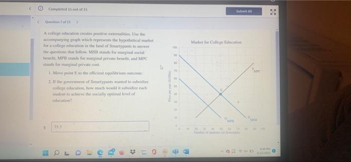 A college education creates positive externalities